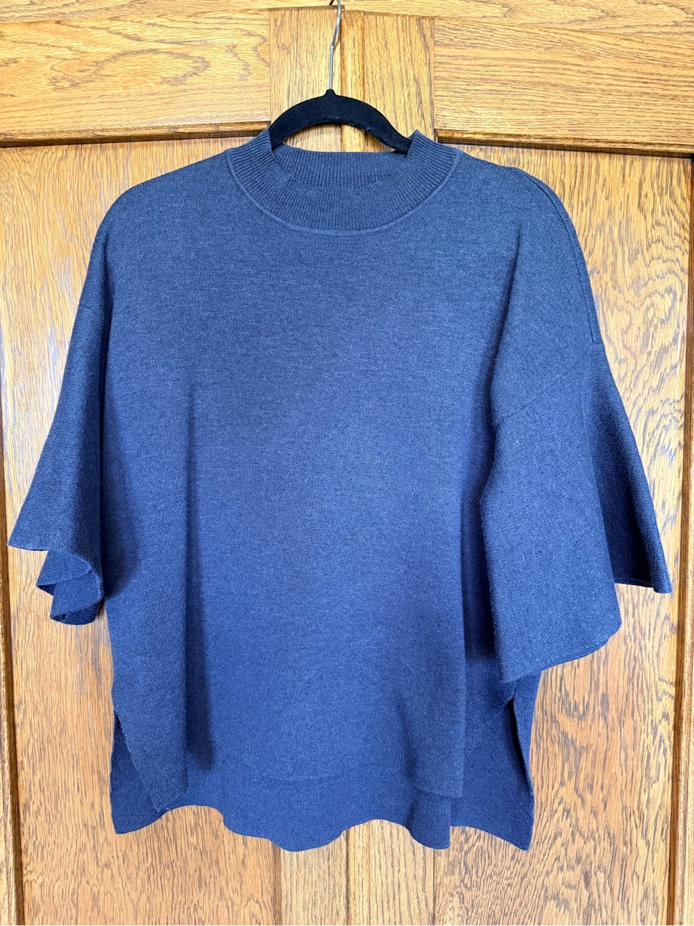 Sunday in Brooklyn Grey Short-Sleeve Knit Poncho Sweater